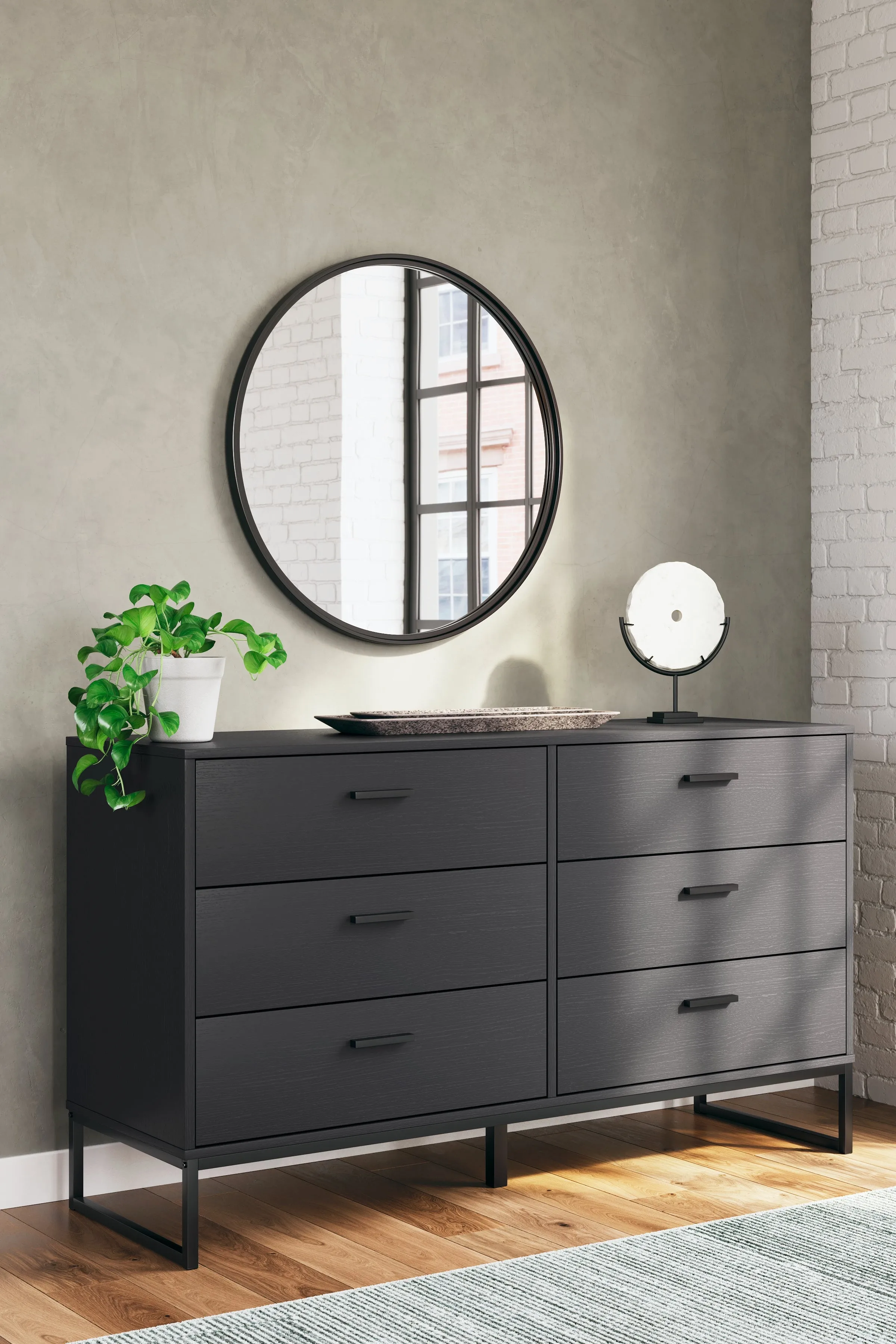 Socalle Twin Platform Bed with Dresser and 2 Nightstands in Black