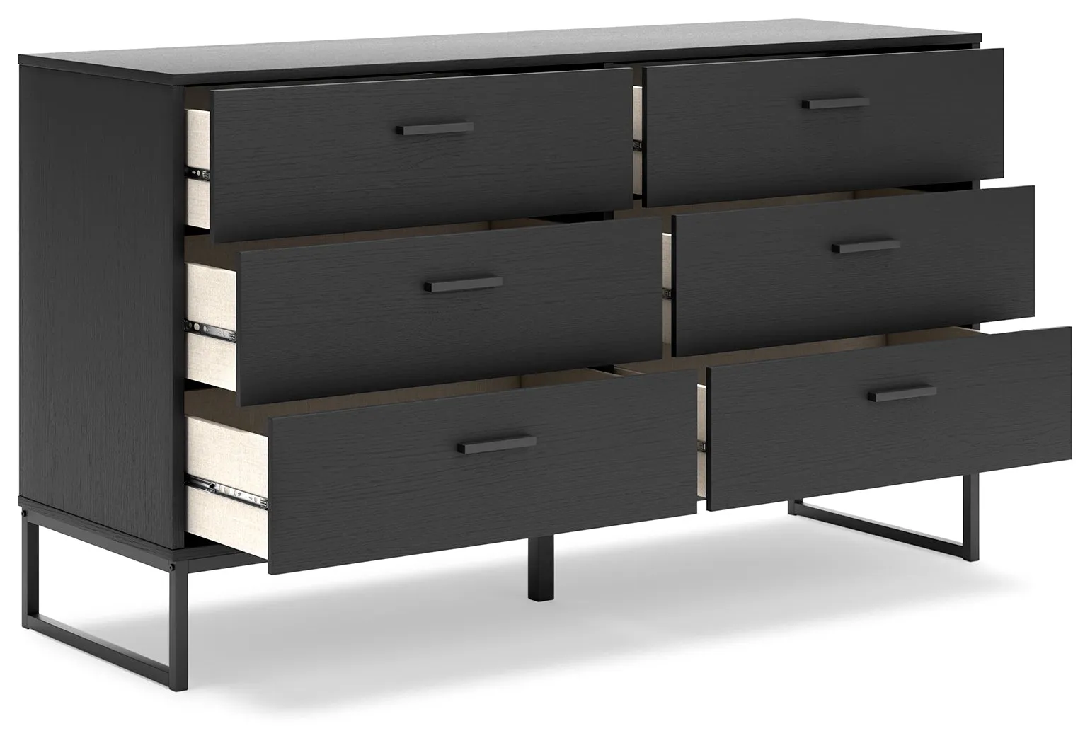 Socalle Twin Platform Bed with Dresser and 2 Nightstands in Black