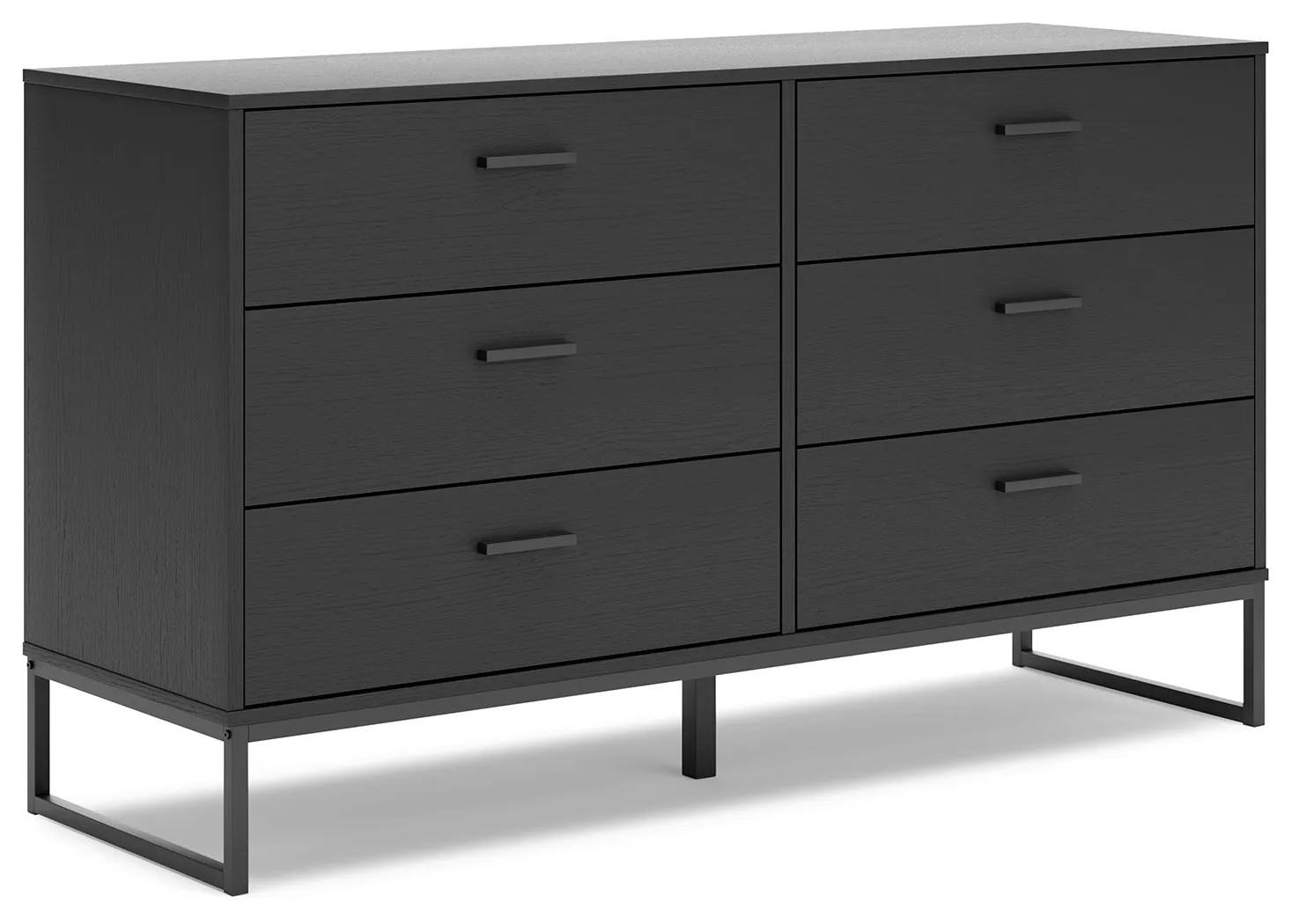 Socalle Twin Platform Bed with Dresser and 2 Nightstands in Black