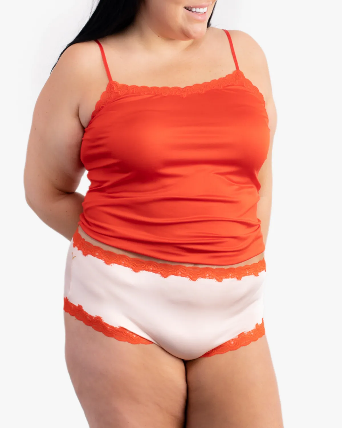 Soft Silk Briefs with Contrast Lace