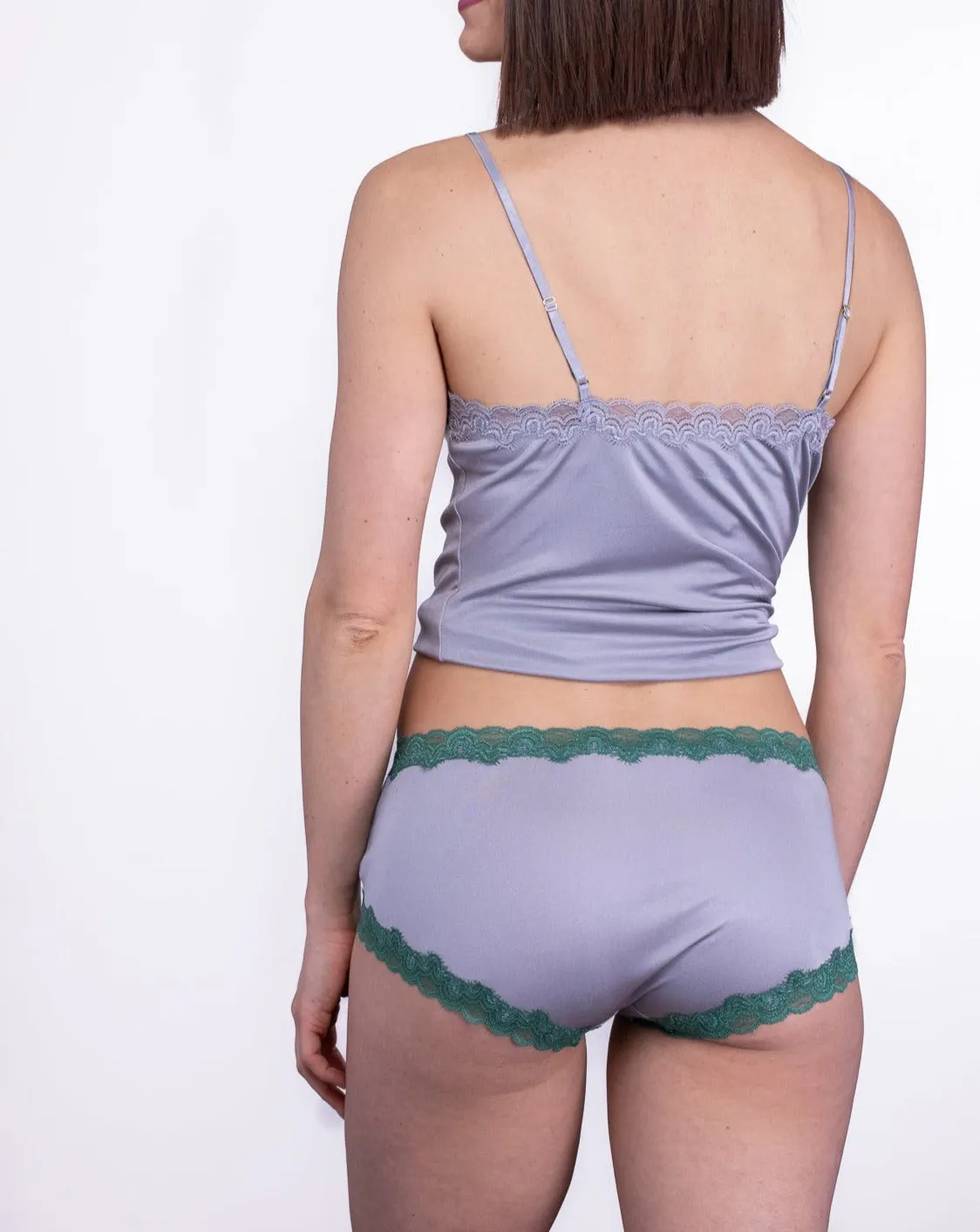 Soft Silk Briefs with Contrast Lace