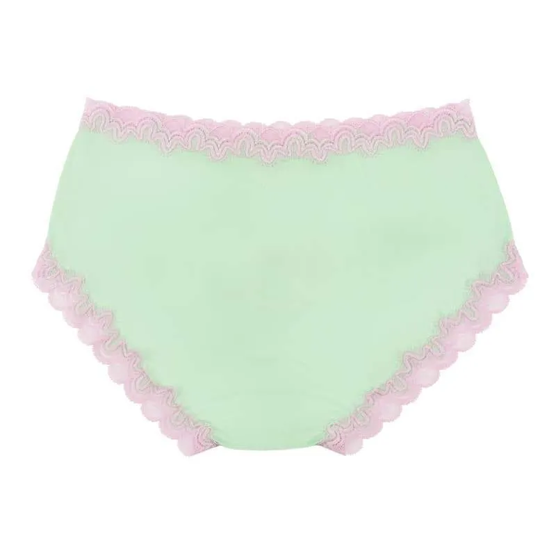 Soft Silk Briefs with Contrast Lace