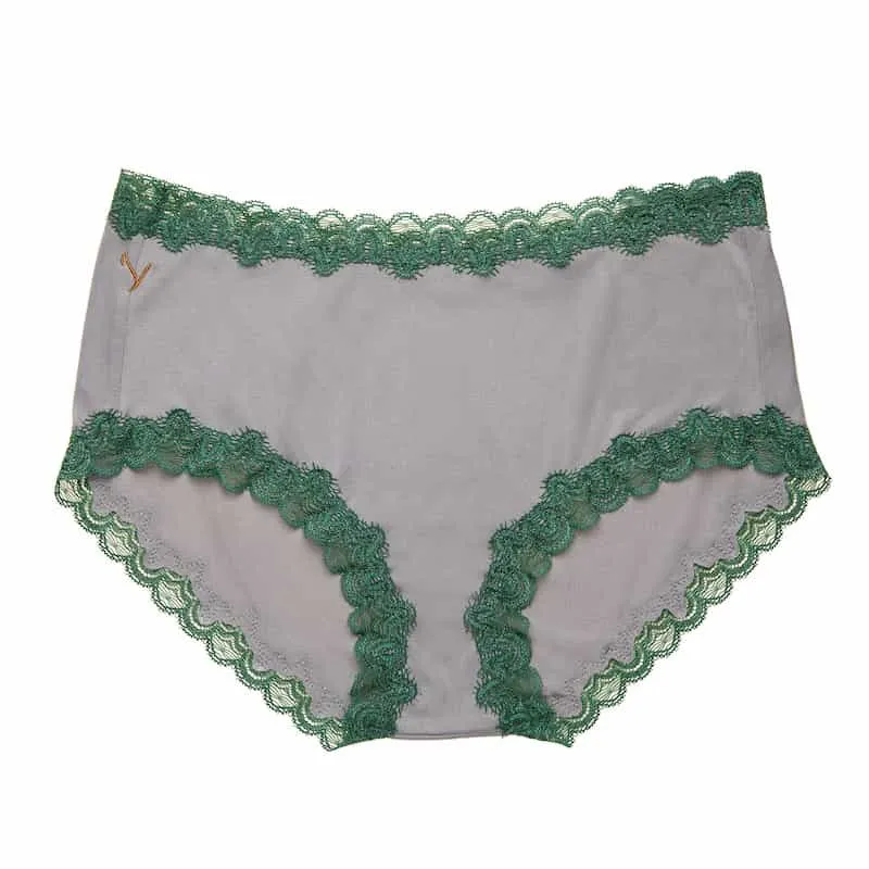 Soft Silk Briefs with Contrast Lace