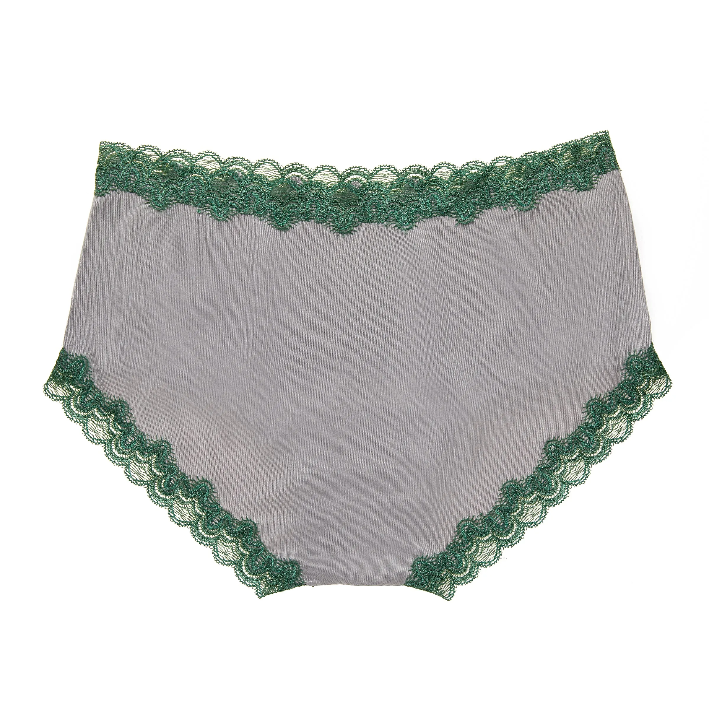 Soft Silk Briefs with Contrast Lace