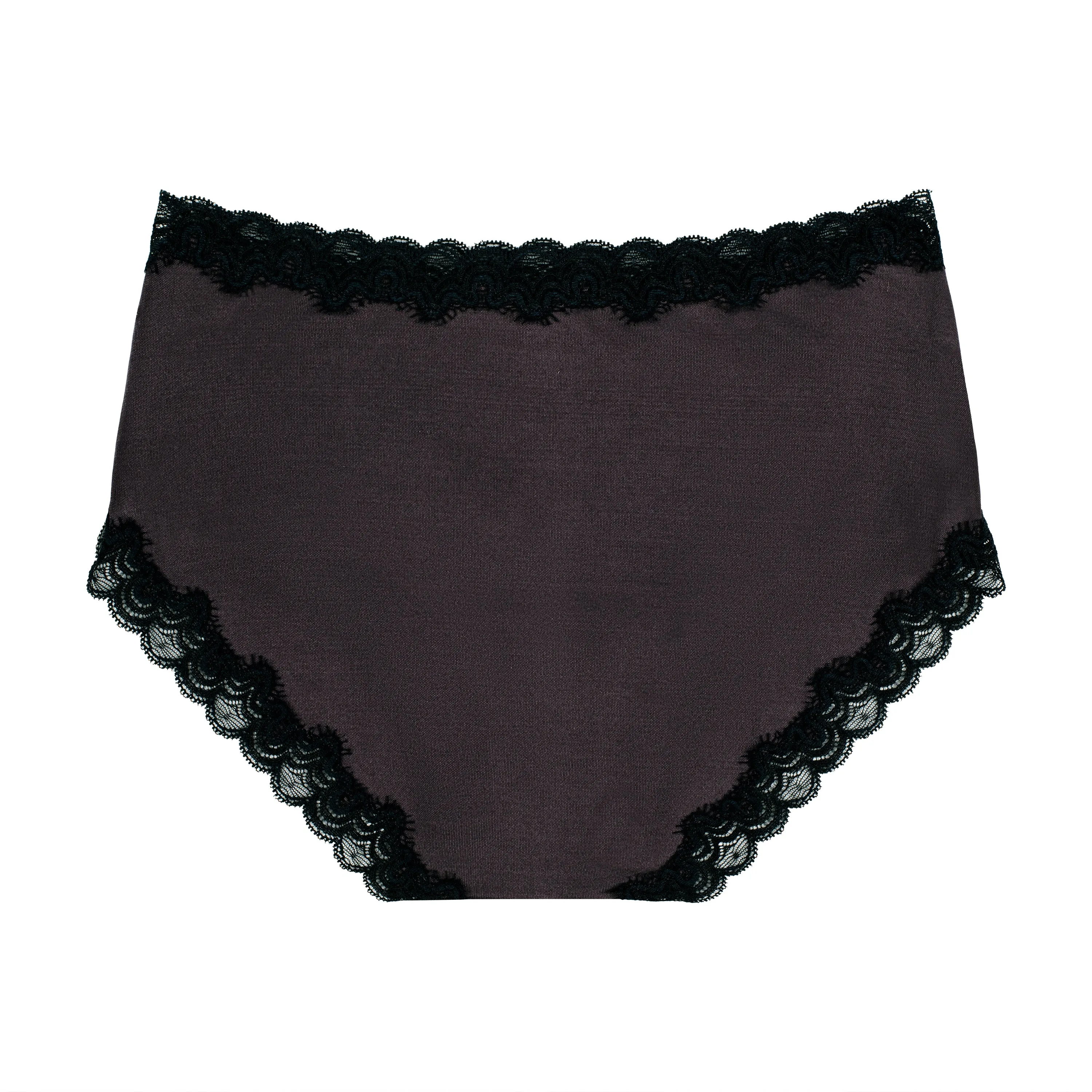 Soft Silk Briefs with Contrast Lace