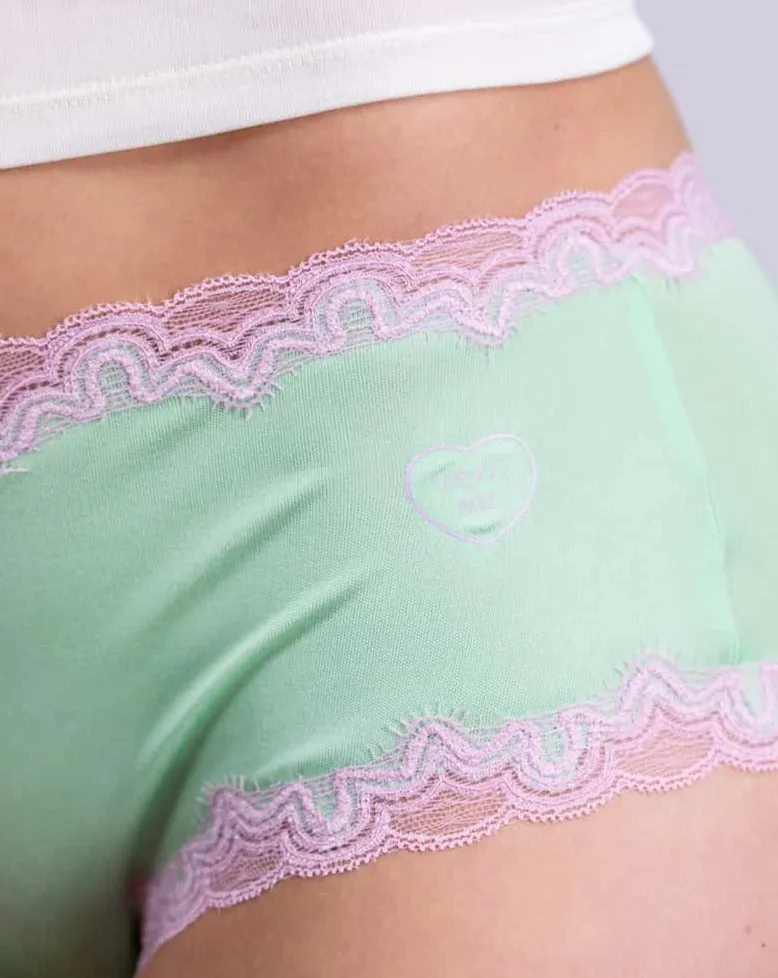 Soft Silk Briefs with Contrast Lace