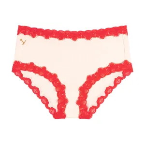 Soft Silk Briefs with Contrast Lace