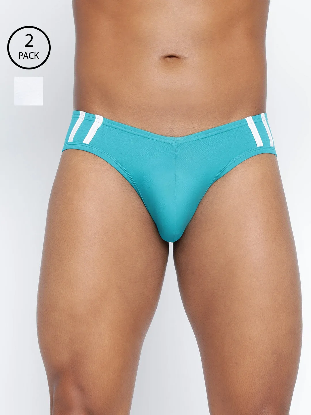 Striped and Solid Fashion Brief (Pack of 2)