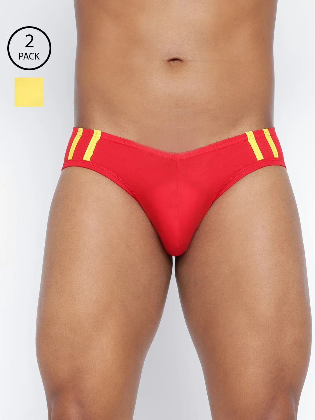 Striped and Solid Fashion Brief (Pack of 2)