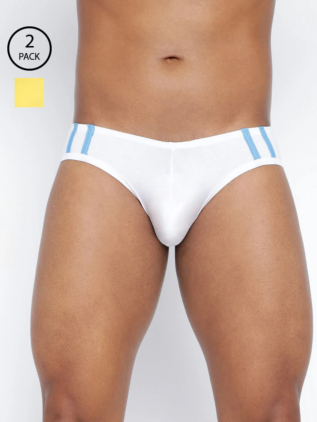 Striped and Solid Fashion Brief (Pack of 2)