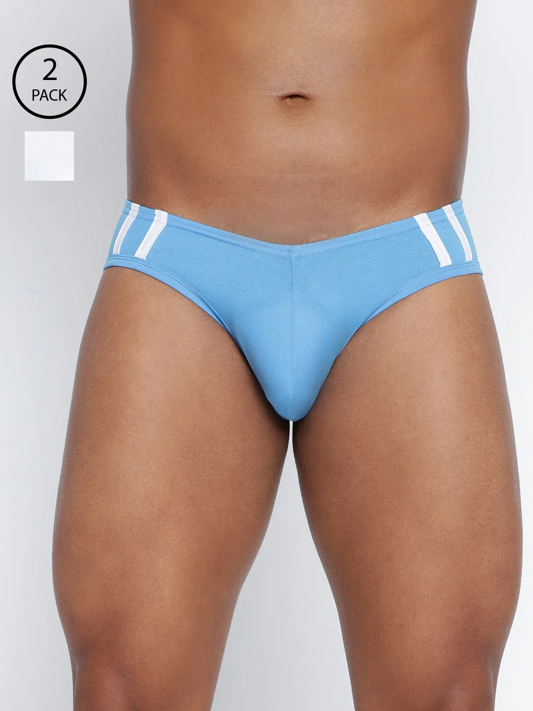 Striped and Solid Fashion Brief (Pack of 2)