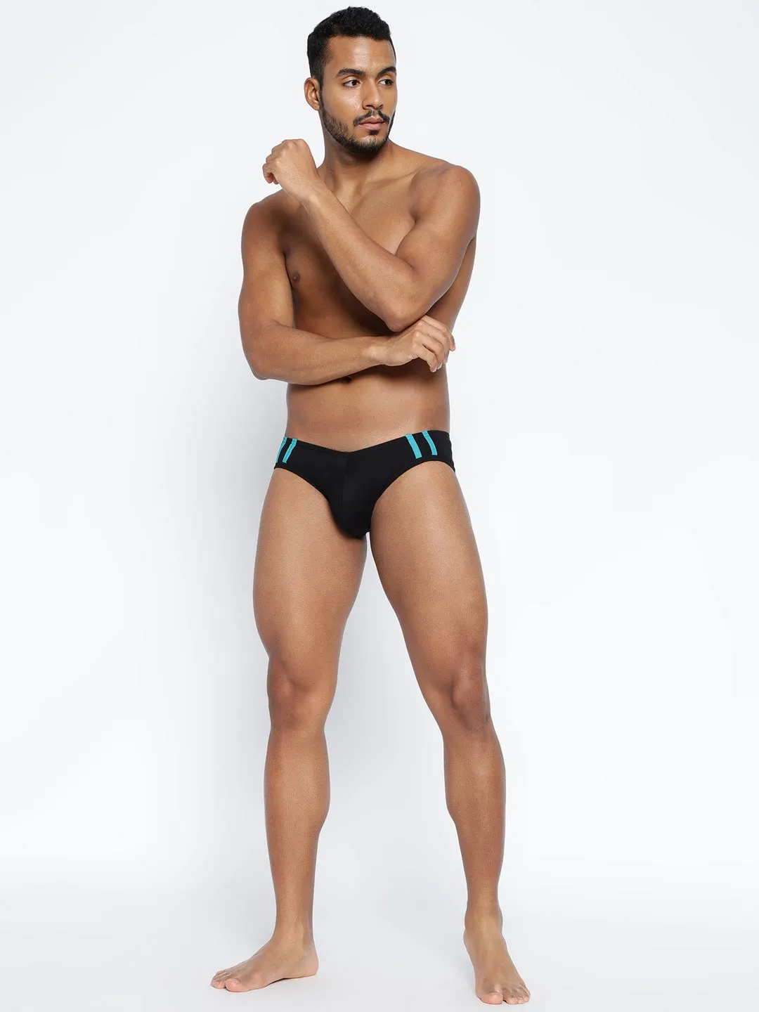 Striped and Solid Fashion Brief (Pack of 2)