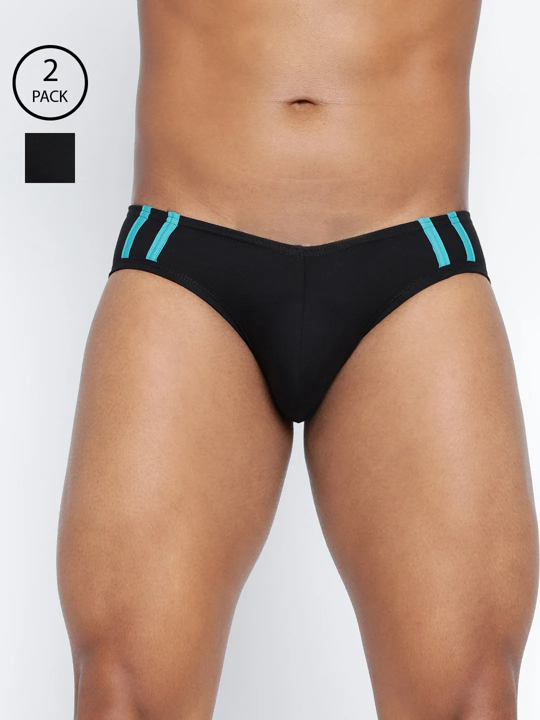 Striped and Solid Fashion Brief (Pack of 2)