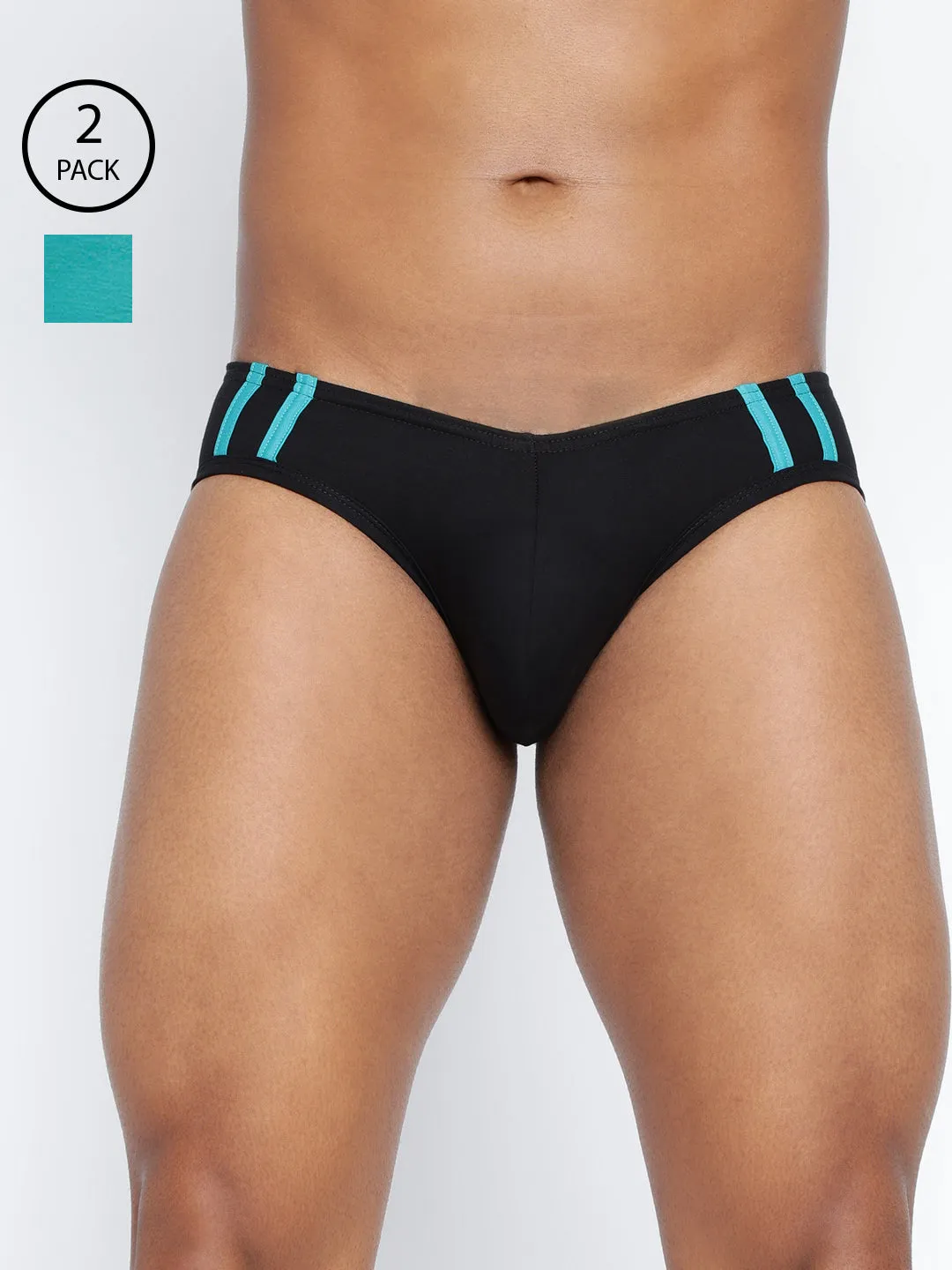 Striped and Solid Fashion Brief (Pack of 2)