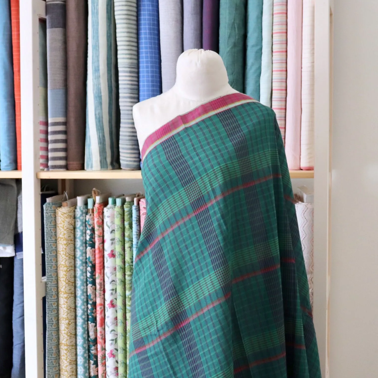 Swatch — Jade Check Handloom Cotton