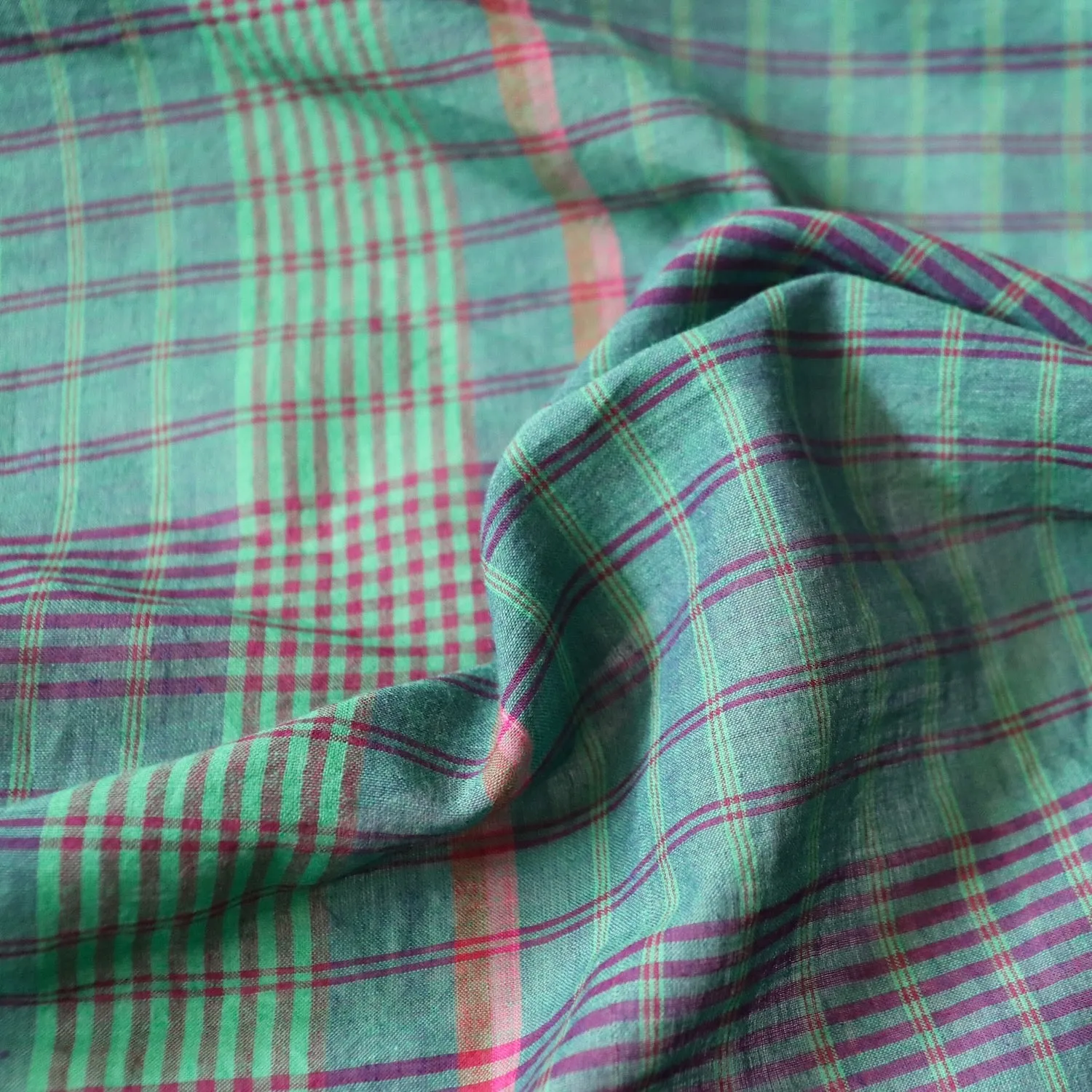 Swatch — Jade Check Handloom Cotton