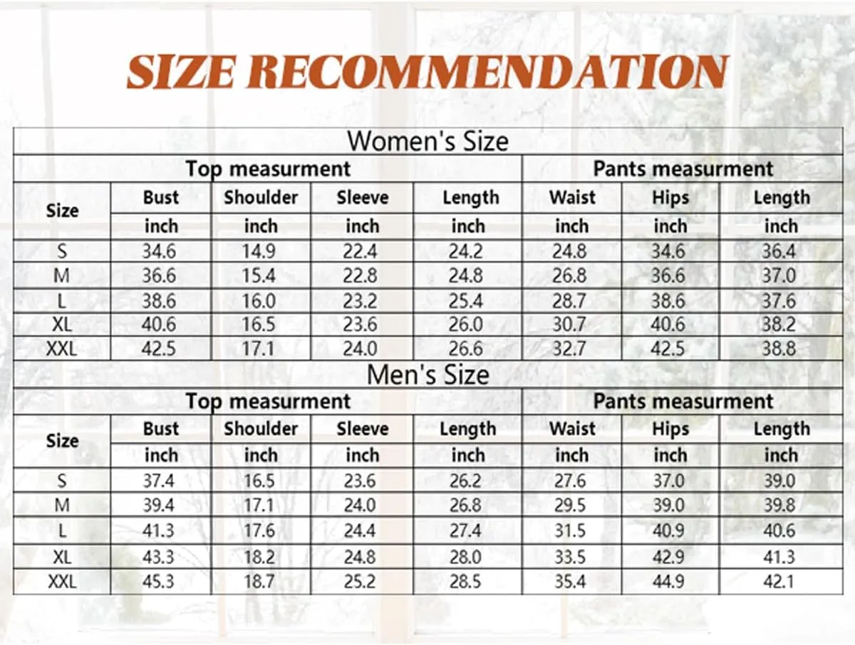 SWOMOG Couple Thermal Underwear Sets Women & Men Ultra Soft Long Johns Base Layer Fleece Lined Warm Top & Bottom