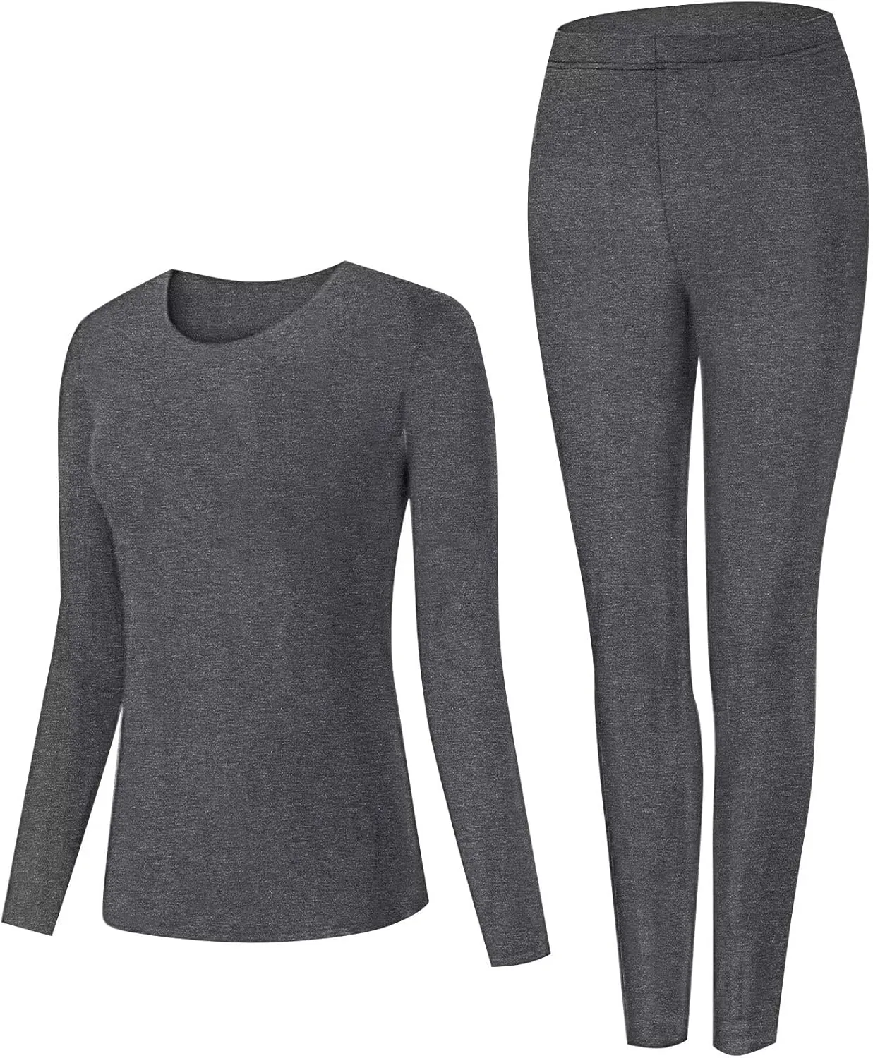 SWOMOG Couple Thermal Underwear Sets Women & Men Ultra Soft Long Johns Base Layer Fleece Lined Warm Top & Bottom
