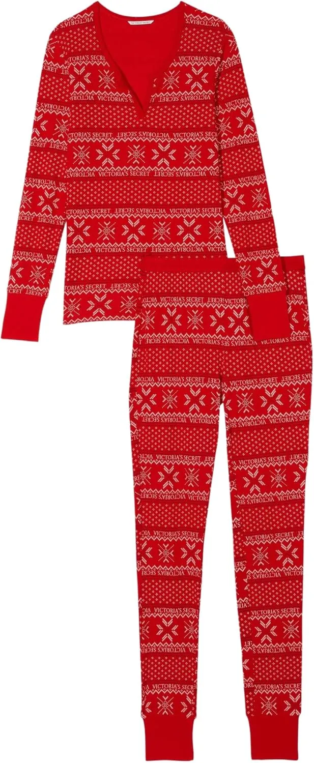 Victoria's Secret Thermal Pajama Set, Long Sleeve Shirt and Pants, Sleepwear for Women (XS-XXL)