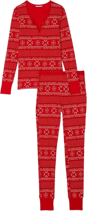 Victoria's Secret Thermal Pajama Set, Long Sleeve Shirt and Pants, Sleepwear for Women (XS-XXL)