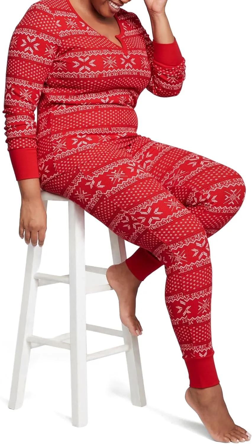 Victoria's Secret Thermal Pajama Set, Long Sleeve Shirt and Pants, Sleepwear for Women (XS-XXL)