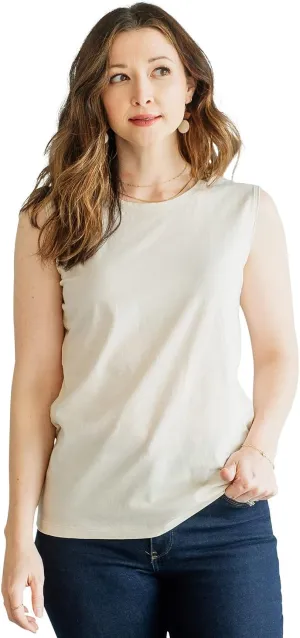 Women's 100% Organic Pima Cotton Sleeveless Tee