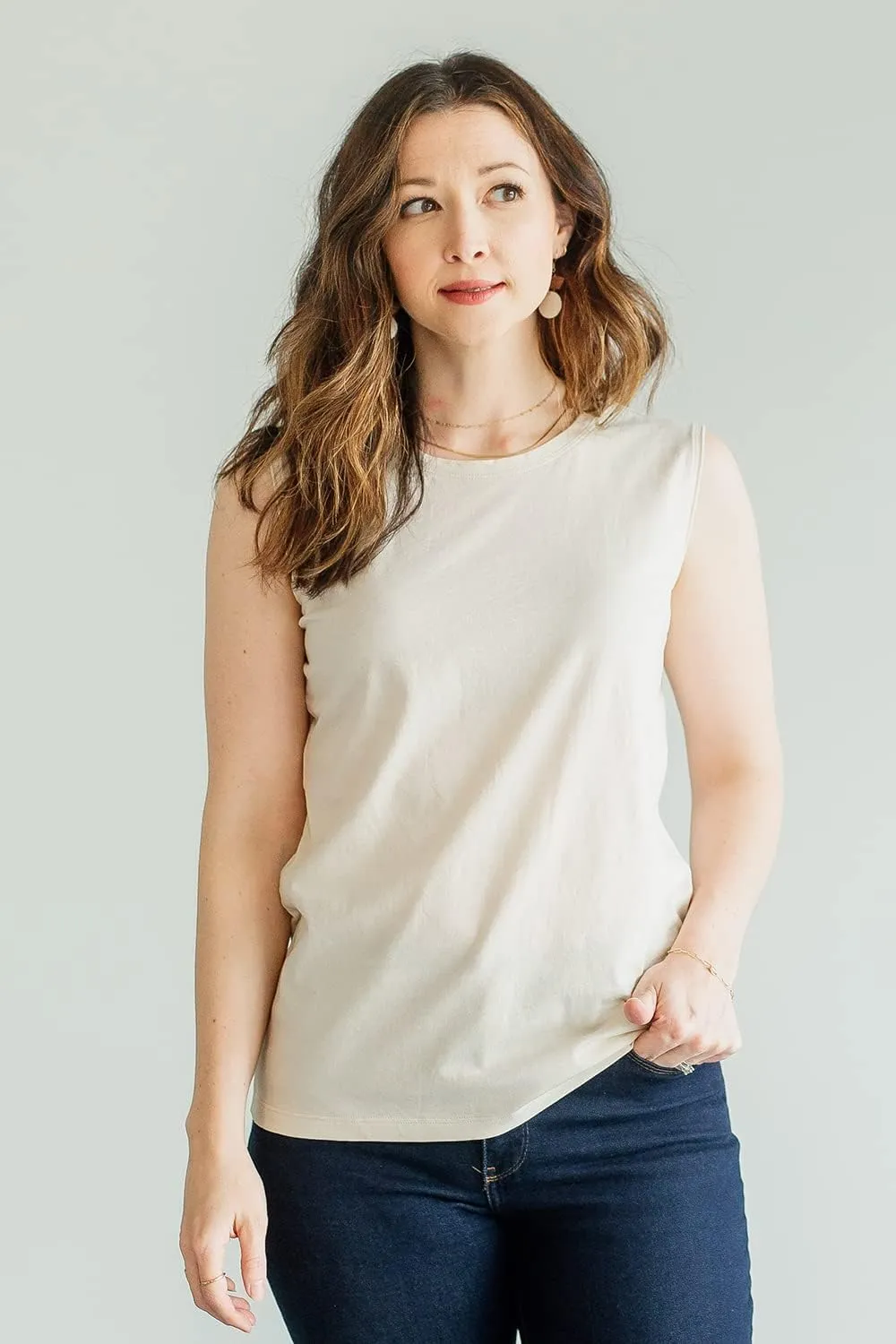 Women's 100% Organic Pima Cotton Sleeveless Tee