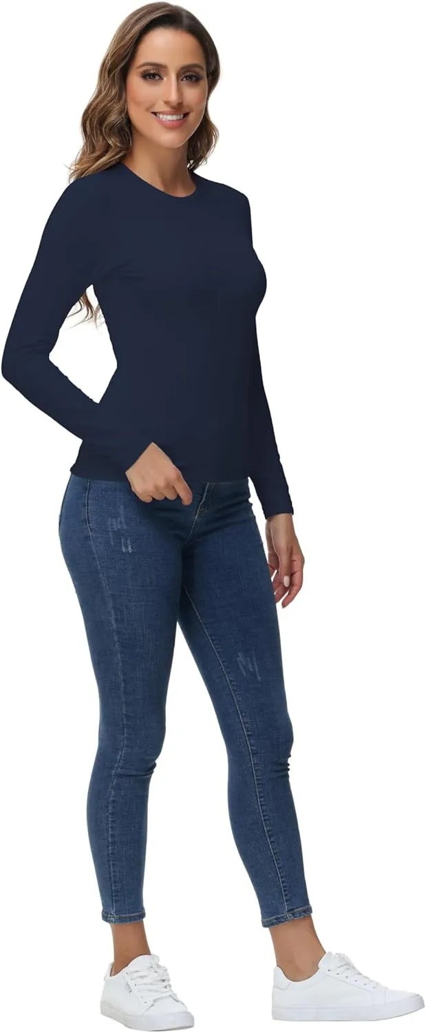 Womens Thermal Tops Long Sleeve Crew Neck Shirts Women's Ultra Warm Underwear for Cold Weather