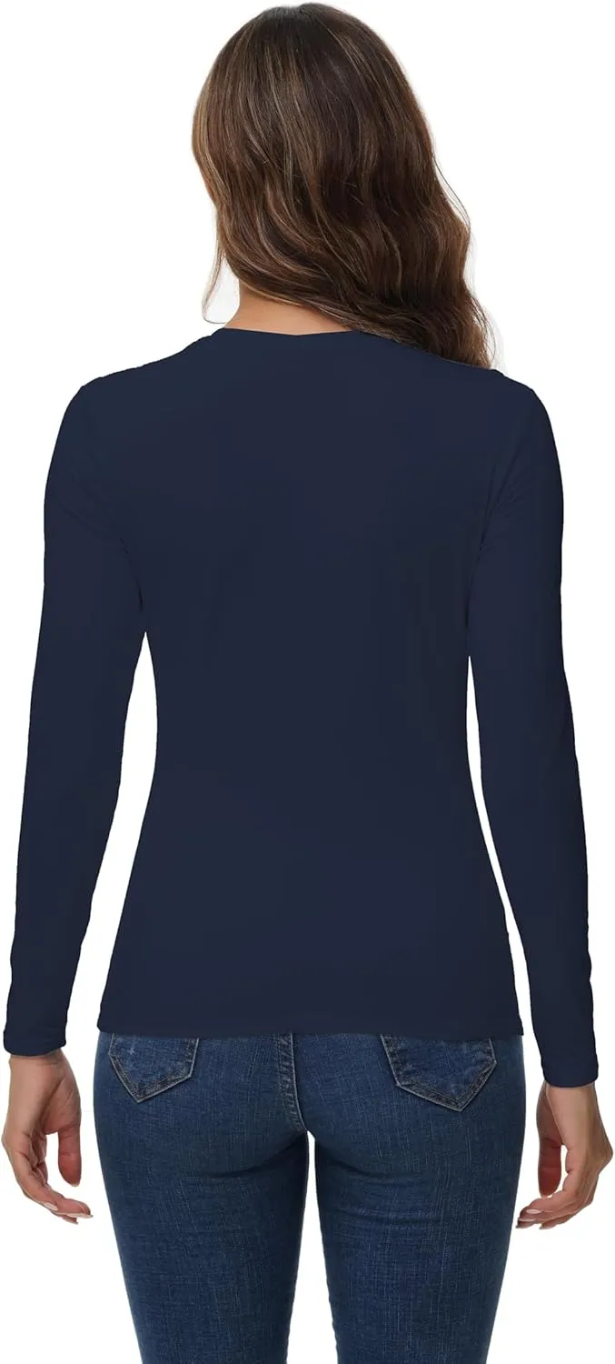 Womens Thermal Tops Long Sleeve Crew Neck Shirts Women's Ultra Warm Underwear for Cold Weather