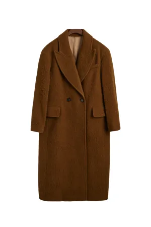 Wool Blend Chocolate Brown Overcoat